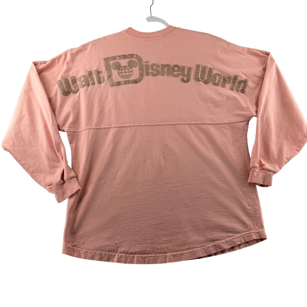 Disney Spirit Jersey Womens Medium Glitter Puff Rose Gold Walt Disney World